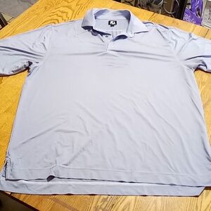 FJ FOOTJOY MENS XL SHIRT Polo Golf Preowned Short Sleeves Used GRAY BLUE